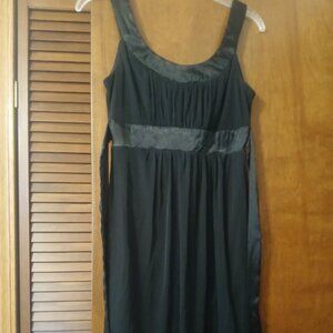 B. Smart black short dress with black satin trim size 3/4